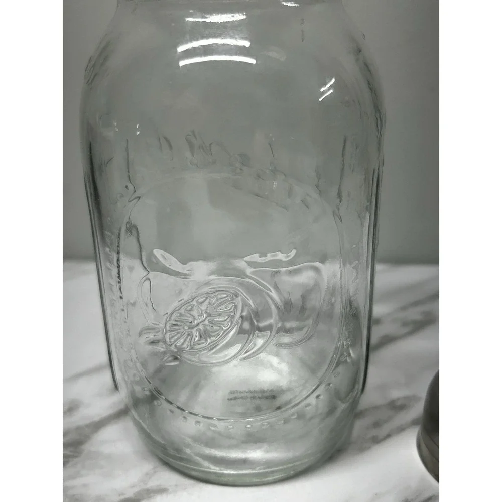 Vintage Mason Cheers Jar Cocktail Shaker With Strainer Lid